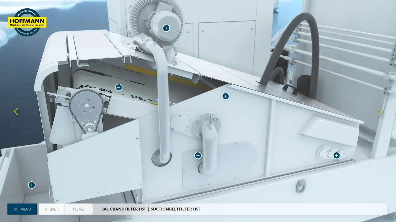HOFFMANN Filtermaschine — Animierter Filterungsprozess