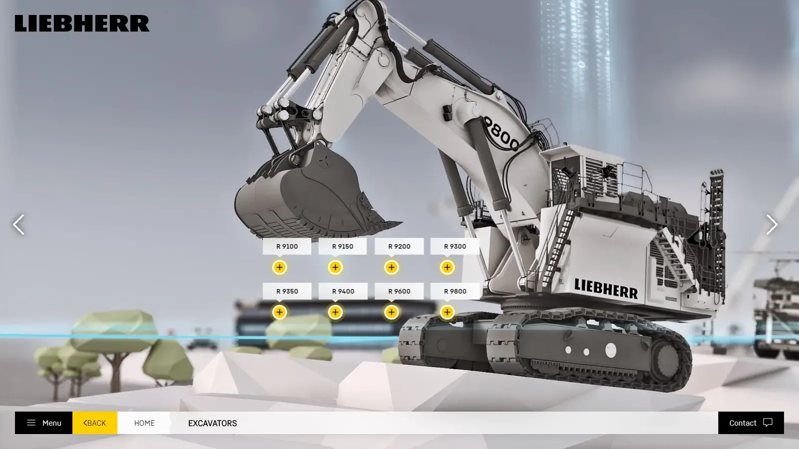 Media LIEBHERR Virtuelle Mine — Übersicht Mining-Fahrzeuge in 3D