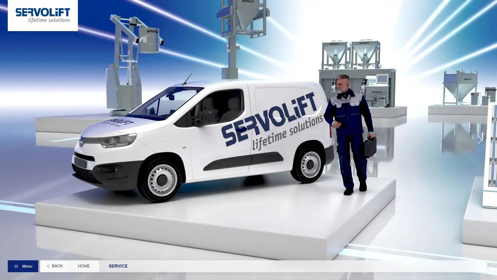 Servolift-LifetimeSolutions SERVOLIFT Lifetime Solutions — Sales-Tool auf Touch-Display