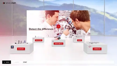 SENSOPART Expo — Startscreen der virtuellen Expo