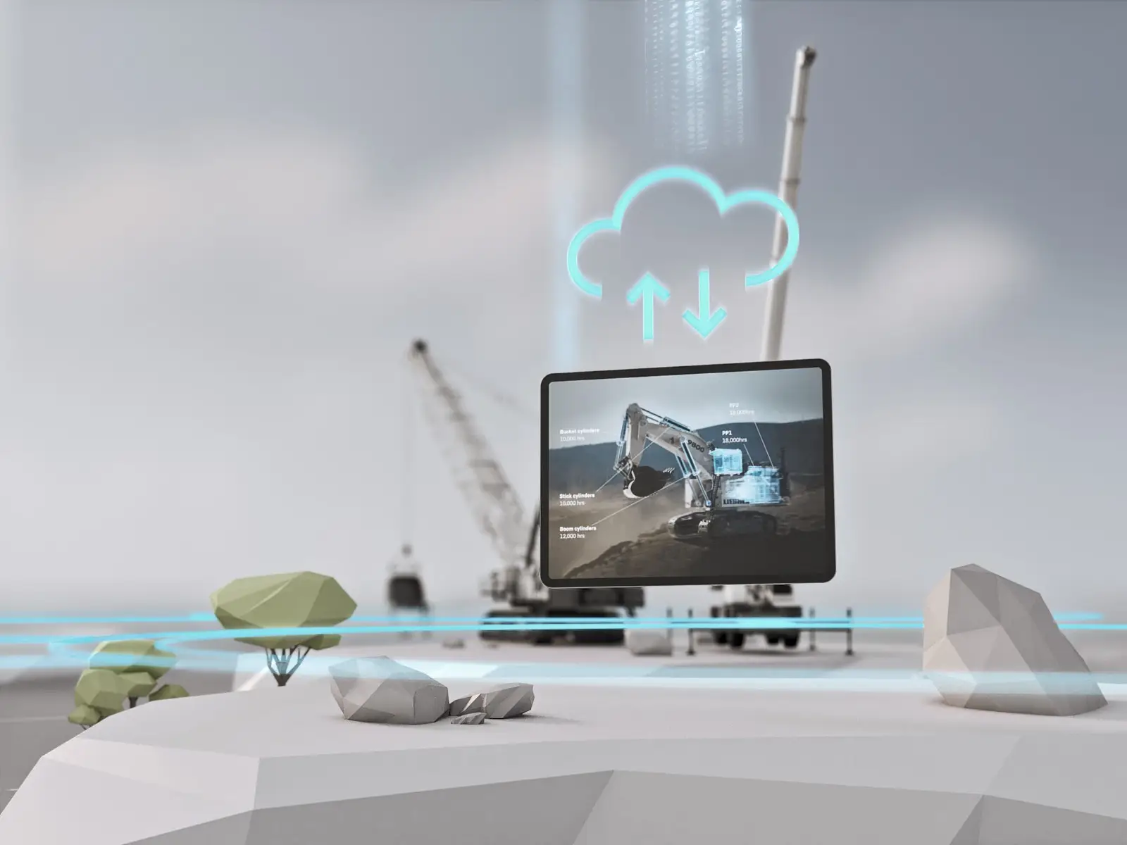 LIEBHERR Virtuelle Mine — Touch-Interface auf der BAUMA