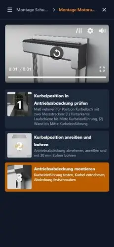 Media PROMOTEC-Anleitung am Smartphone: Video und drei Schritte zu Kurbelposition und Montage der Antriebsabdeckung