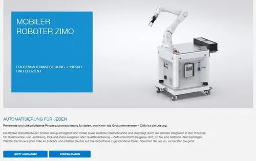 Media ZiMo 3D-Konfigurator eingebettet auf zimmer-group.com