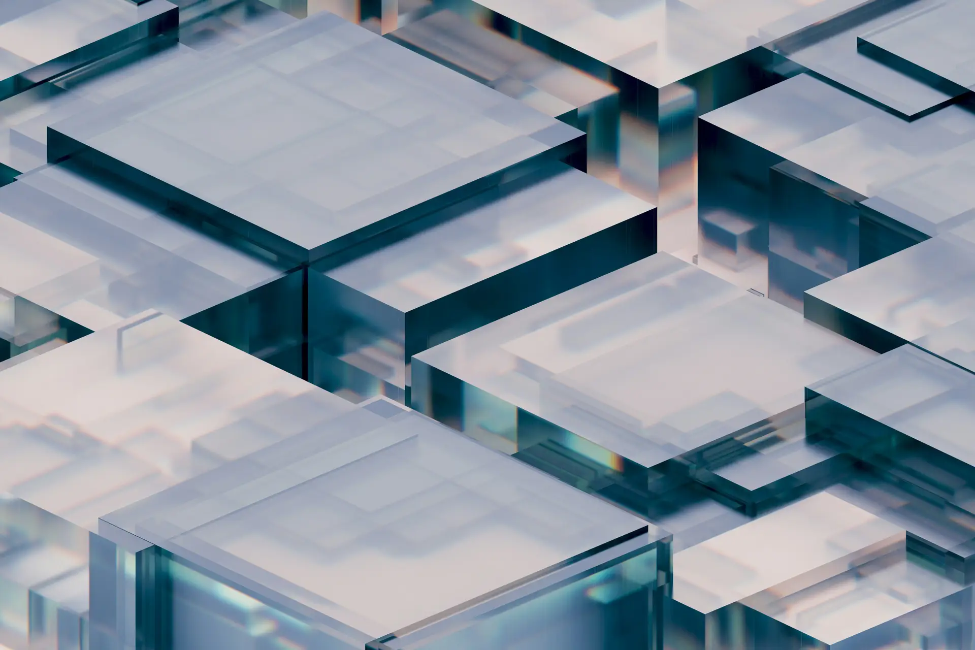 Digitaler Zwilling im Vertrieb - abstrakte 3D-Wuerfel als Symbol fuer digitale Modelle