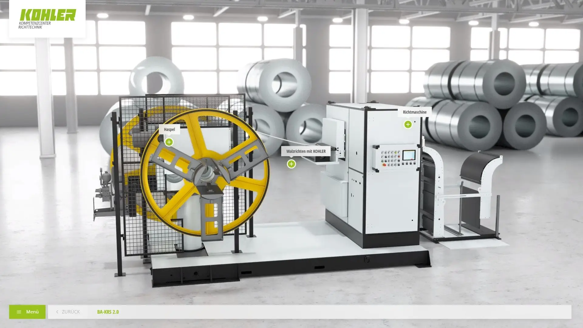 KOHLER Richtmaschinen — Sales-Tool Interface