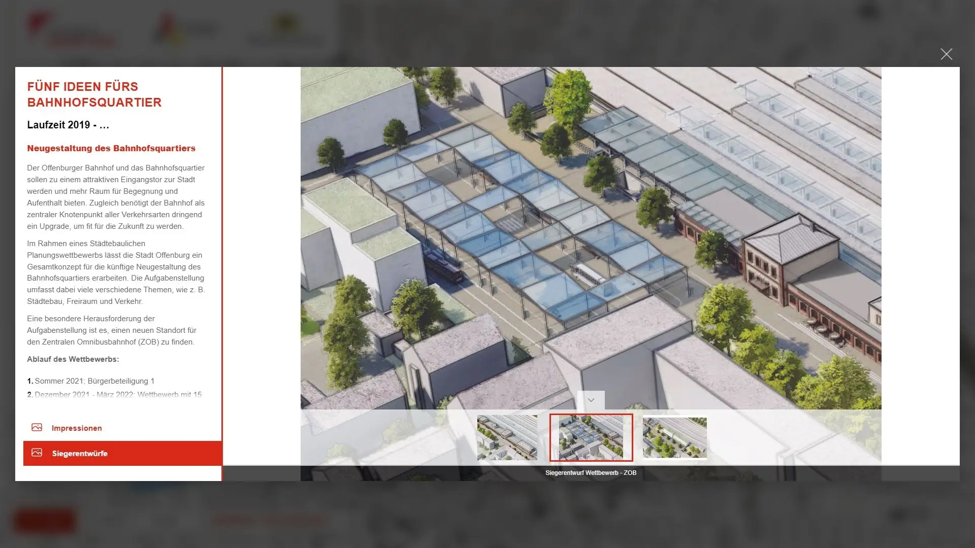 Offenburg Sanierungsgebiete — Statusansicht Sanierungsprojekte