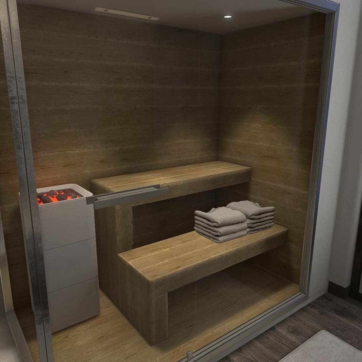 Sauna im virtuellen Raum