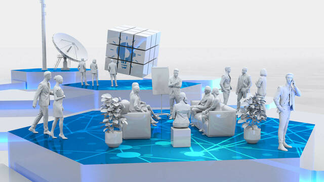 Virtuelle Branchenwelt: Symbolische 3D-Modelle einer Branche