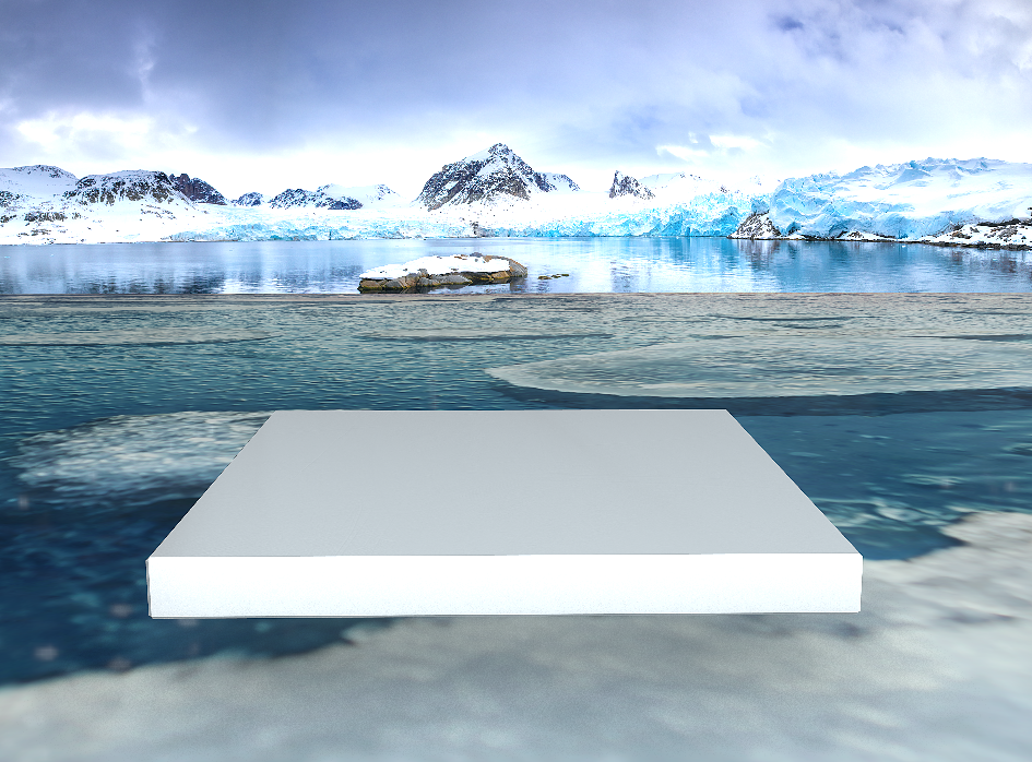 Input Image für Midjourney: Plattform in einer arktischen Landschaft